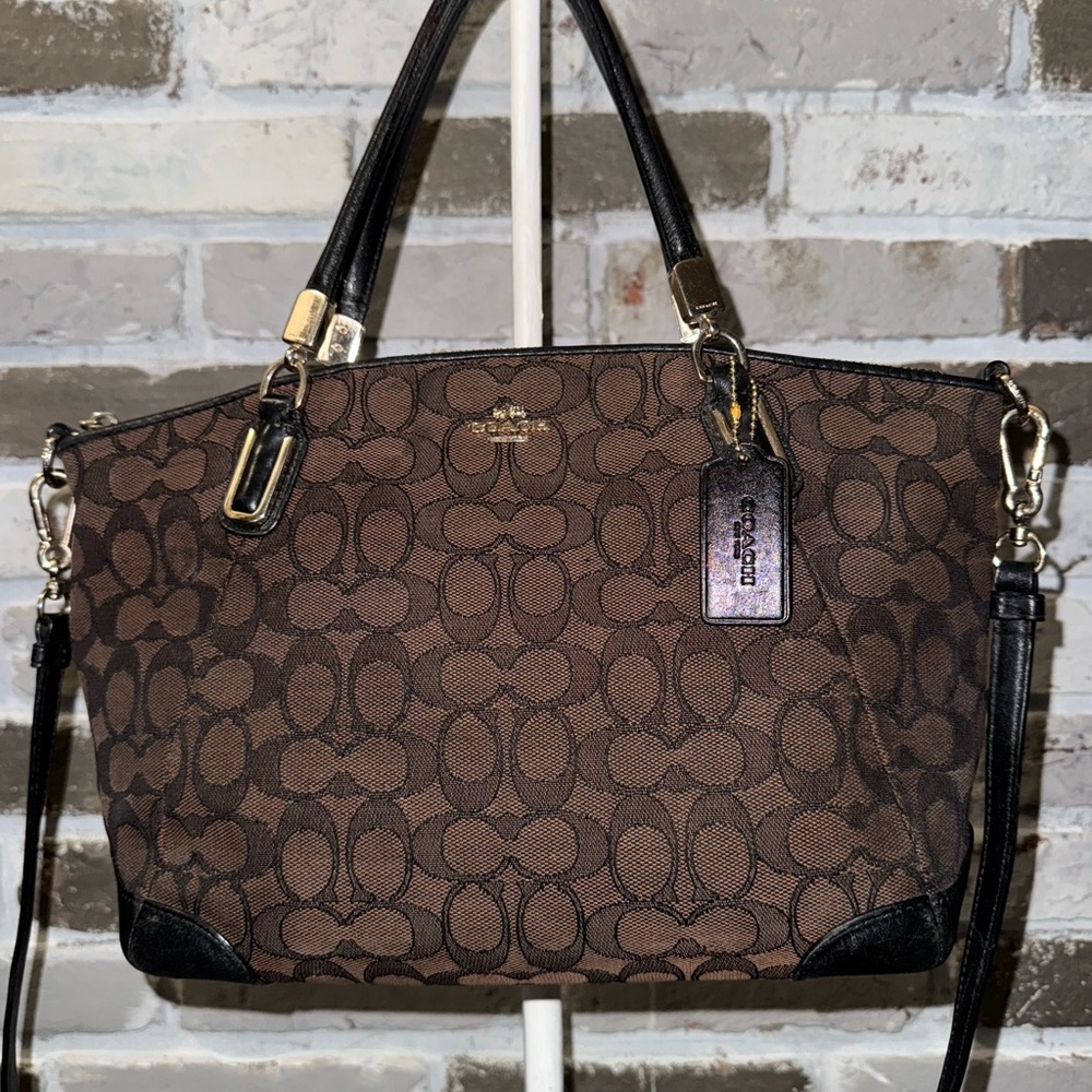 Coach Brown and Black Shoulder Bag